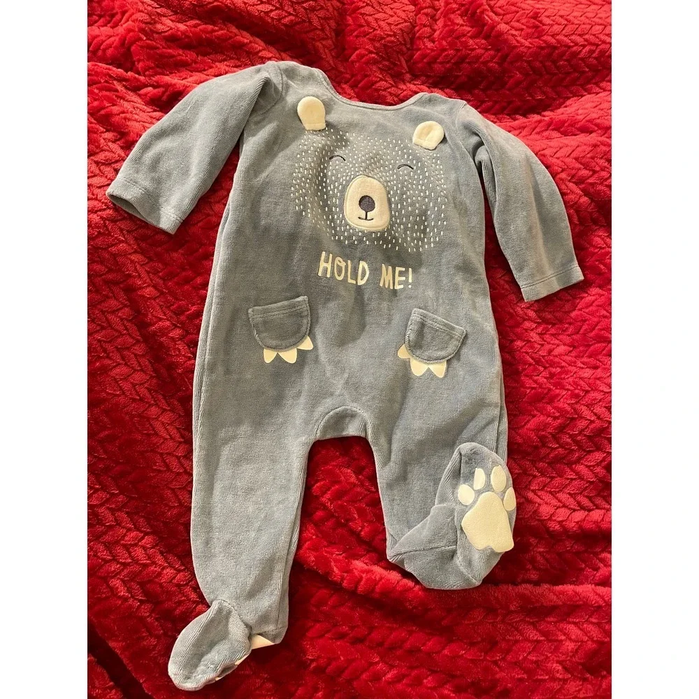 EUC ZARA Baby Velvet soft Teddy Bear Outfit